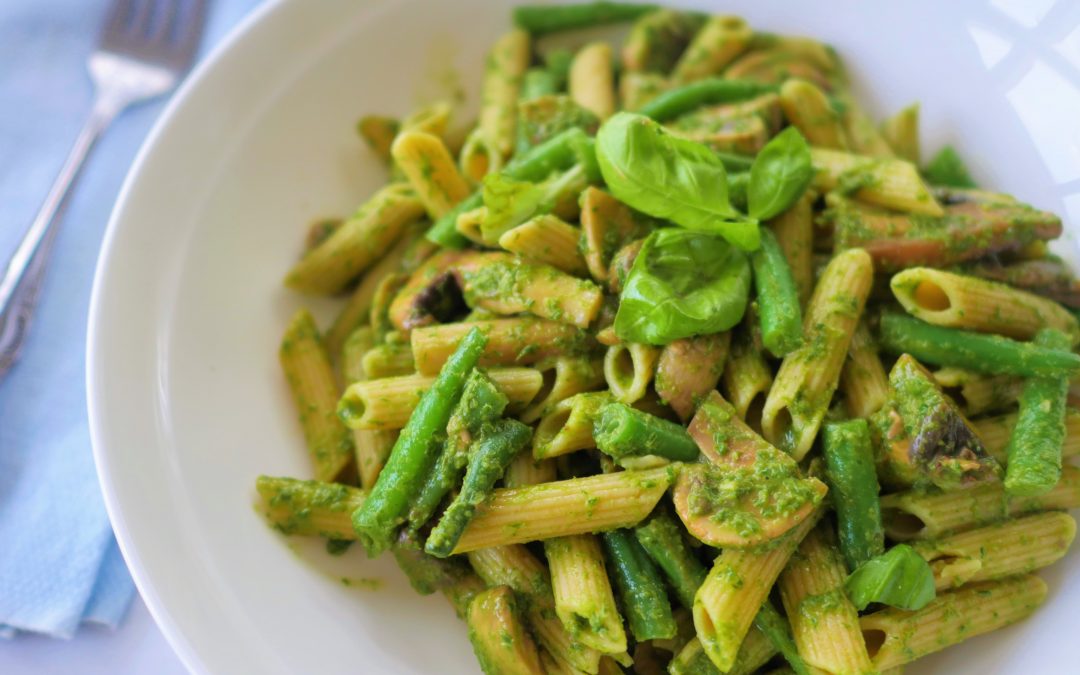 15 Minute Pesto Pasta (Vegan friendly)