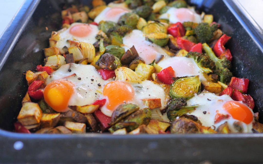 Baked Eggs & Veggies – One Pan Meal