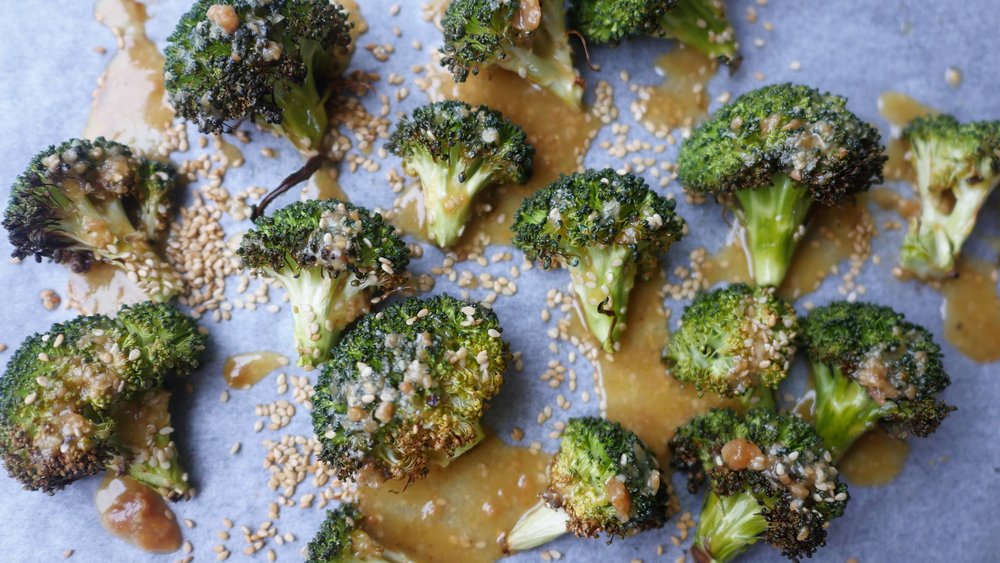 Roasted Broccoli with Miso Glaze