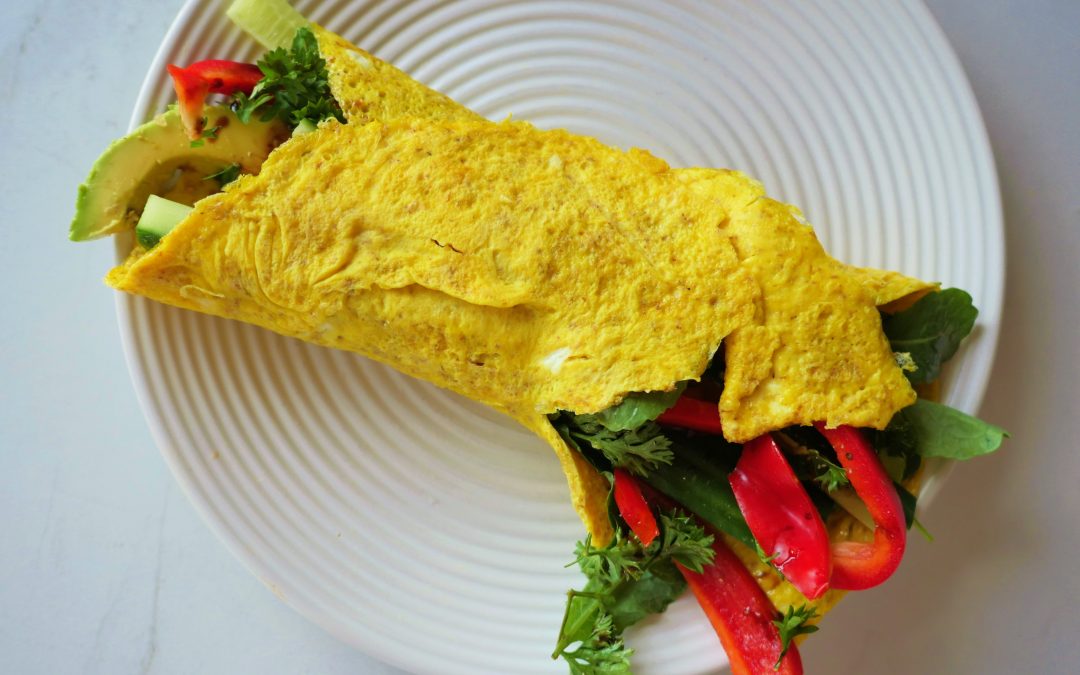 Veggie Loaded Egg “Wrap” (5 min meal – video included)