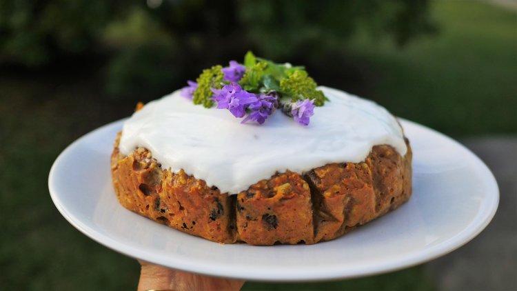 Healthy Carrot Cake With Coconut Yoghurt Icing