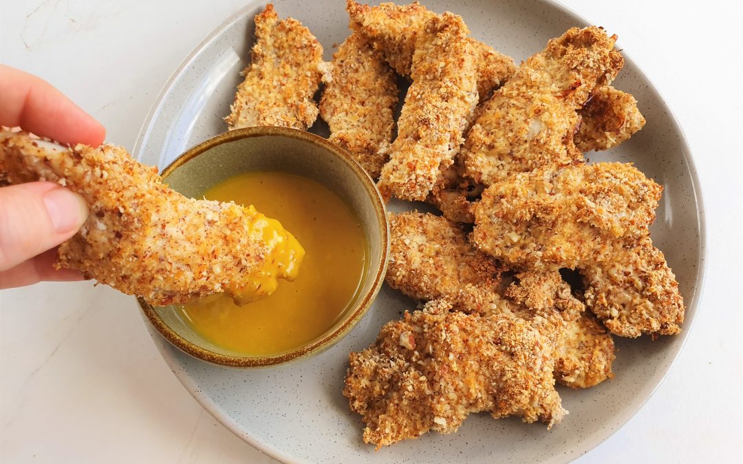 Almond & Coconut Chicken Tenders With Honey Mustard Dipping Sauce