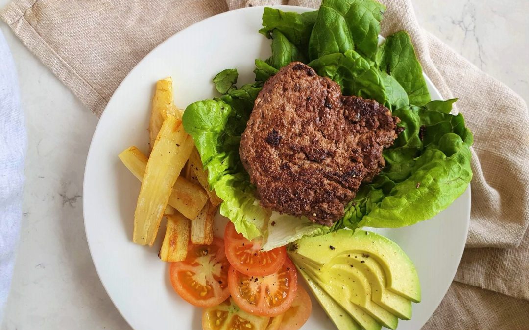 Lettuce Cup Burger With Parsnip Fries